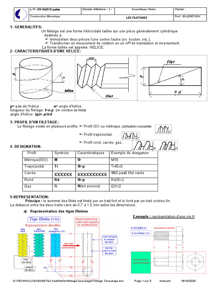 Comprendre le Filetage et Taraudage | PDF | Vis de fixation | Joindre