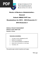 Master of Business Administration - General Cohort: MBAG/13/PT Jan Examinations For 2013 - 2014 Semester II / 2014 Semester I