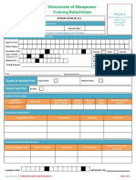 Directorate of Manpower Training Balochistan: Quota of Applied Post Desire Test City