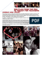 Sample Lesson Plan From The RSC Shakespeare Toolkit For Teachers: Romeo and Juliet