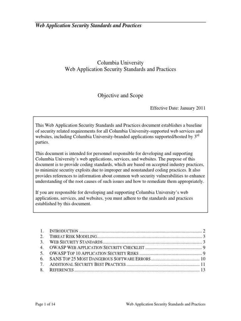 Web Application Security Standards and Practices PDF | PDF | World Wide ...