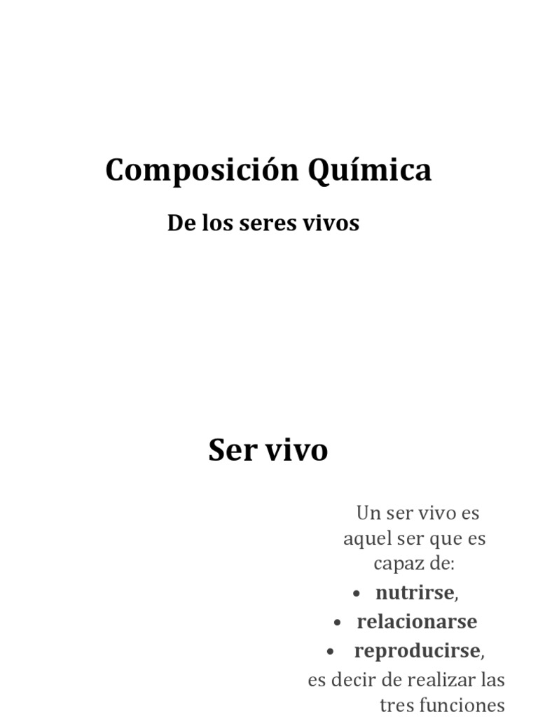 Composición Química de Los Seres Vivos | PDF | Organismos | Importar