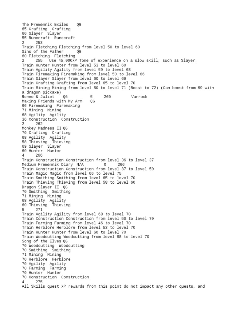 OSRS Optimal Quest Order Guide 12 PDF