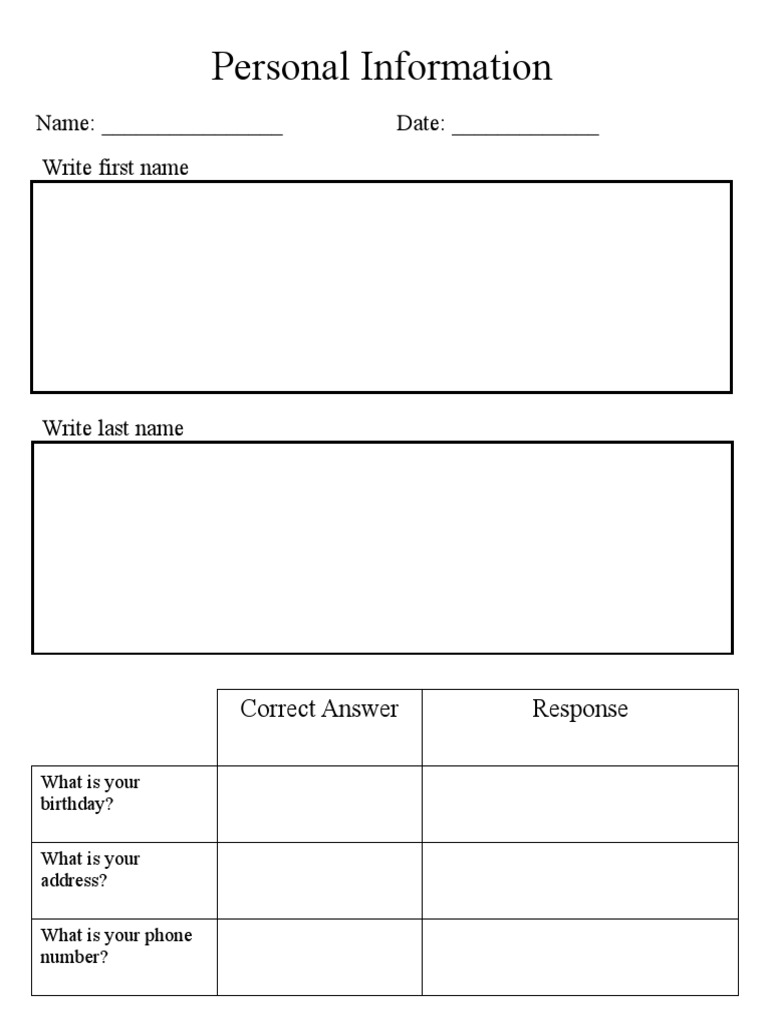 Personal Information Form Template | PDF | Career & Growth