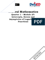 General Mathematics: Quarter 1 - Module 27: Intercepts, Zeroes and Asymptotes of Logarithmic Functions