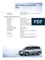 2008 Chrysler Town & Country Specifications: Engine: 3.3-Liter, Ohv, Smpi FFV V6