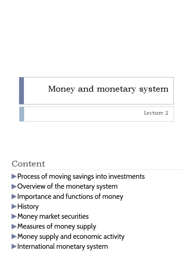 Understanding the Monetary System | PDF | Money Supply | Money