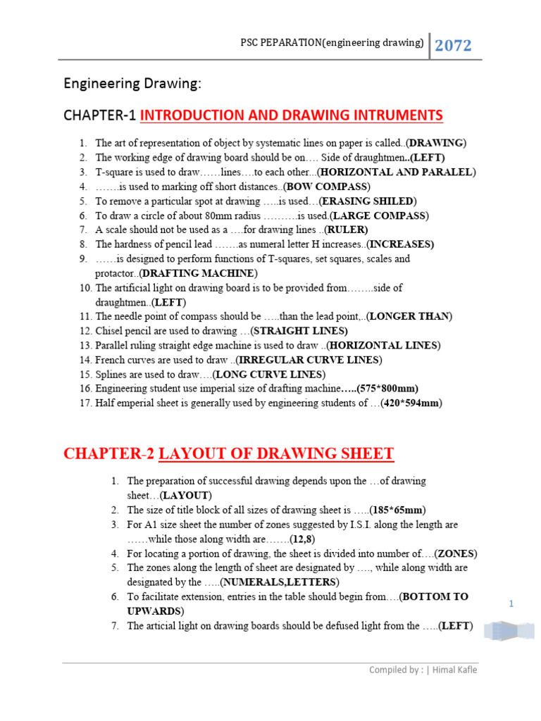 Engineering Drawing MCQs and Concepts | PDF | Drawing | Ellipse