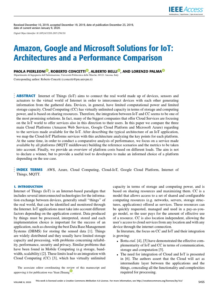 Google Amazon Microsoft IoT Comparison | PDF | Internet Of Things ...