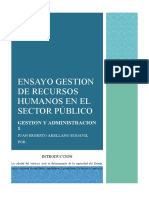 Ensayo Gestion de Recursos Humanos en El Sector Público