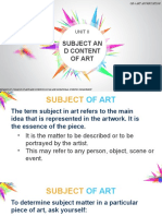 Subject An D Content of Art: Unit Ii