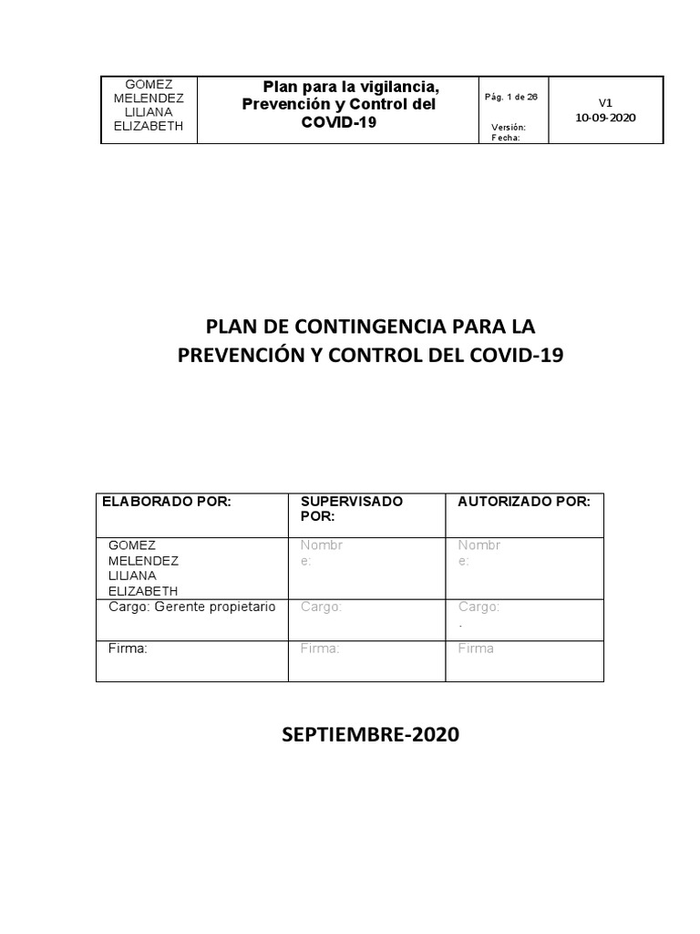 Plan Covid Liliana | PDF | Lavado de manos | Seguridad y salud ocupacional