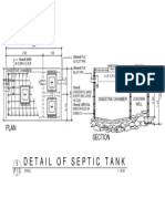 Septic tank design with inlet and outlet pipes