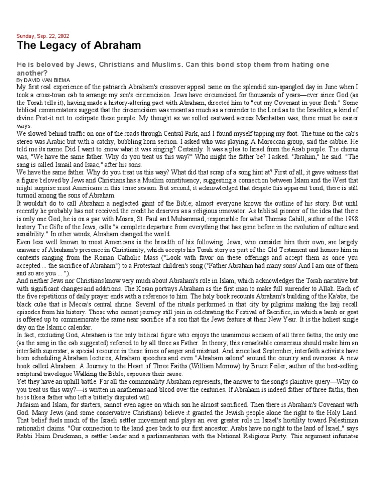 Time Magazine - Abraham | PDF | Ishmael | Abraham