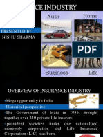 Insurance Industry: Presented By: Nishu Sharma