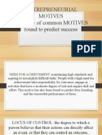 Entrepreneurial Motives A Review of Common MOTIVES Found To Predict Success