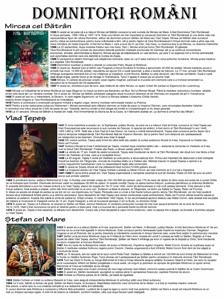 Domnitori Români | PDF