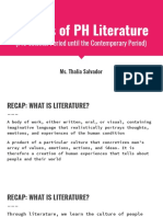 Periods of PH Literature: (Pre-Colonial Period Until The Contemporary Period)
