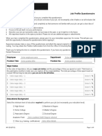 Job Profile Questionnaire: Employee Department Position Title Position No. Major Duties