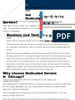 Dedicated Serv e R Why Choose Dedicated Servers? Business and Tech N o Hicago