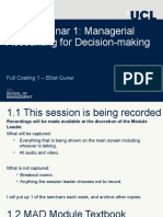 MAD Seminar 1: Managerial Accounting For Decision-Making: Full Costing 1 - Elliot Guner