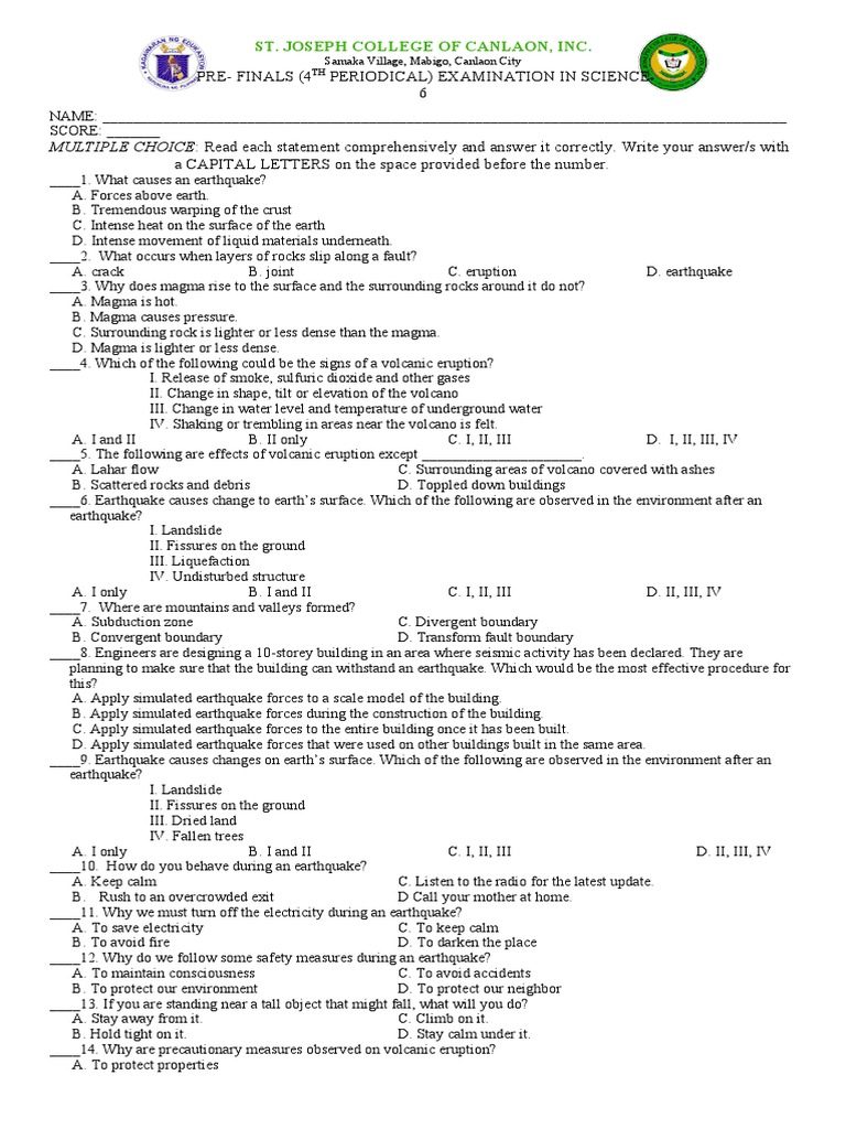 Grade 4 Science 4th Periodical Exam | PDF | Planets | Solar System