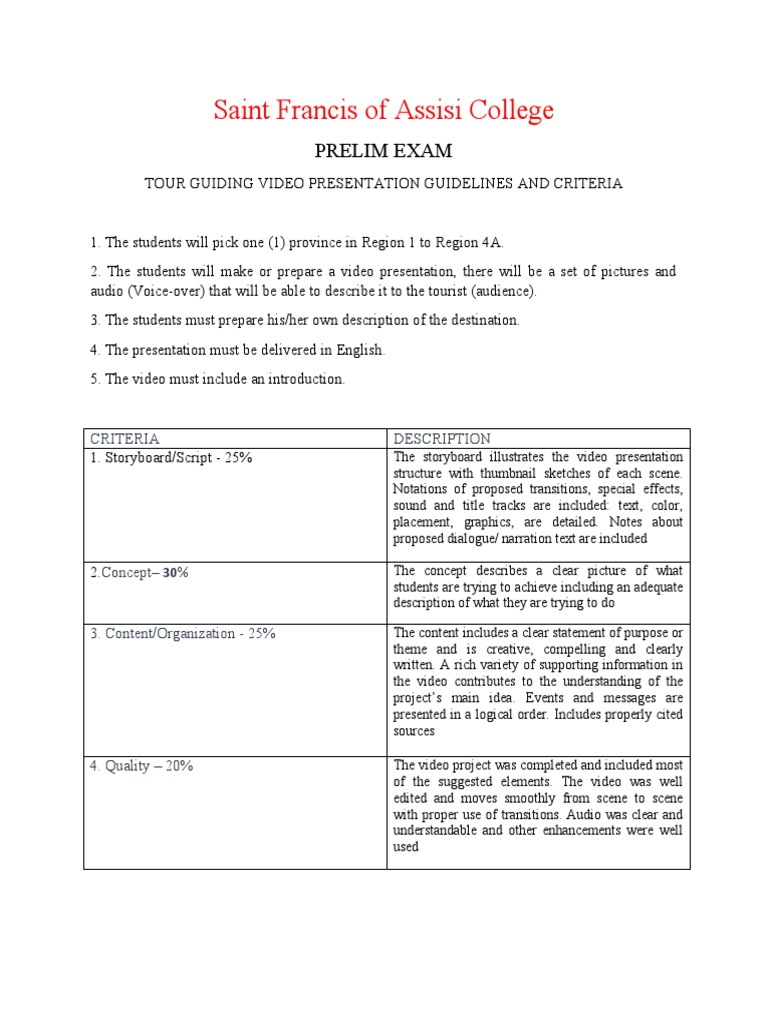 Tour Guiding Video Presentation Guide | PDF | Communication