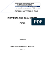 Instructional Materials For: Individual and Dual Sports P.E 03