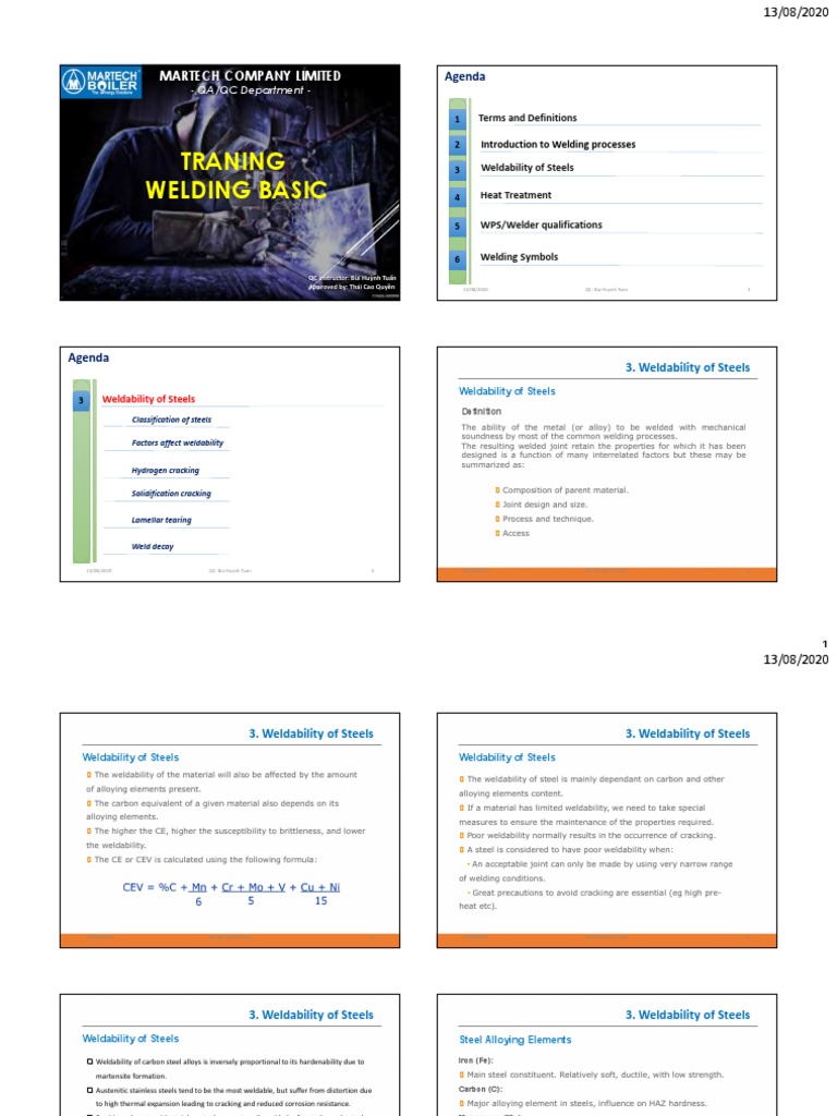 Basic Welding Training (Weldability of Steels) PDF | PDF | Stainless ...