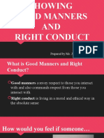 SHOWING Good Manners and Right Conduct