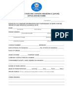 Authorized Persons Outside Residence (Apor) Application Form