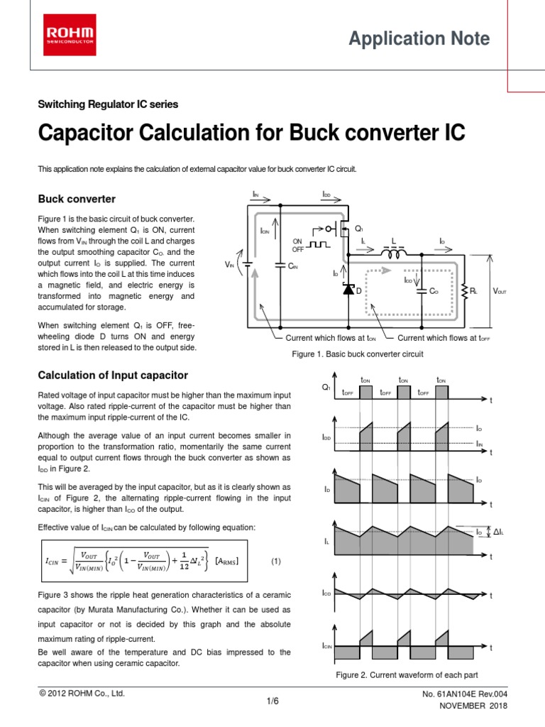 Capacitor Calculation For Buck Converter IC Application Note PDF