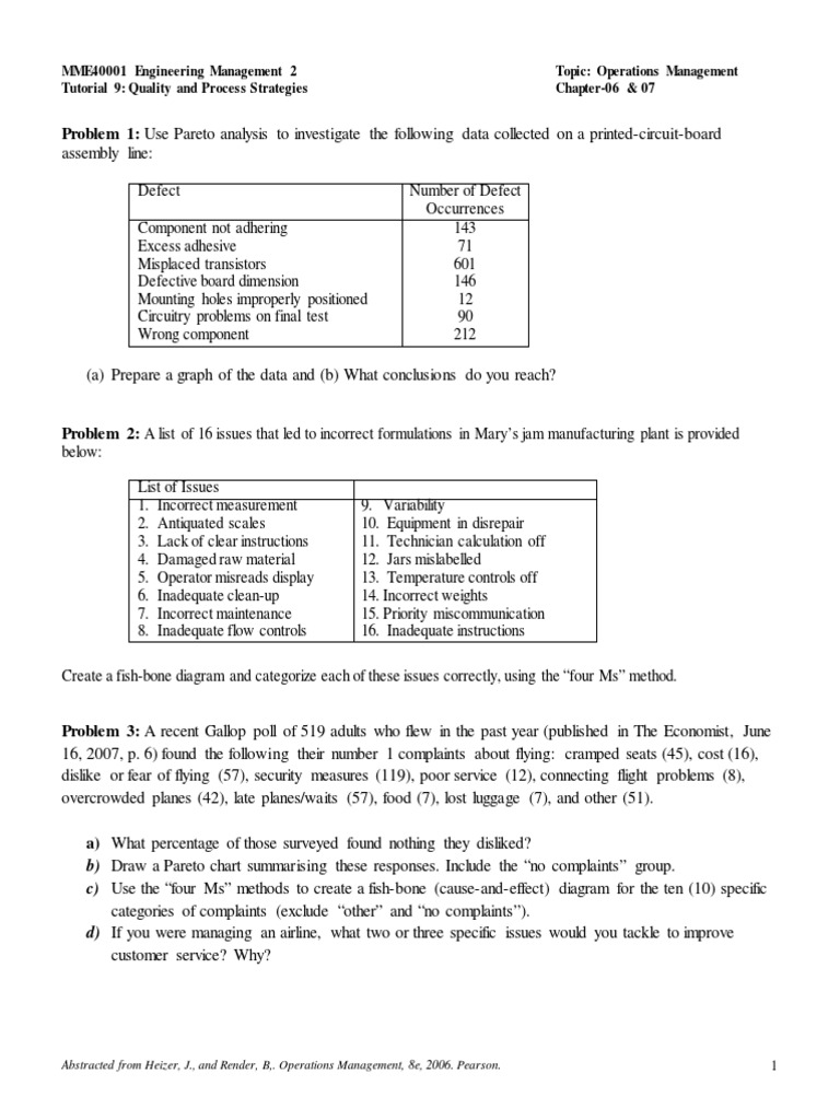Tutorial 09 Quality And Process Pdf Pdf Manufacturing And