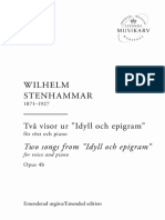 Stenhammar Wilhelm-Tva Visor Ur Idyll Och Epigram - (Voice Piano) - (SMH-ed) - (SMH-M614)