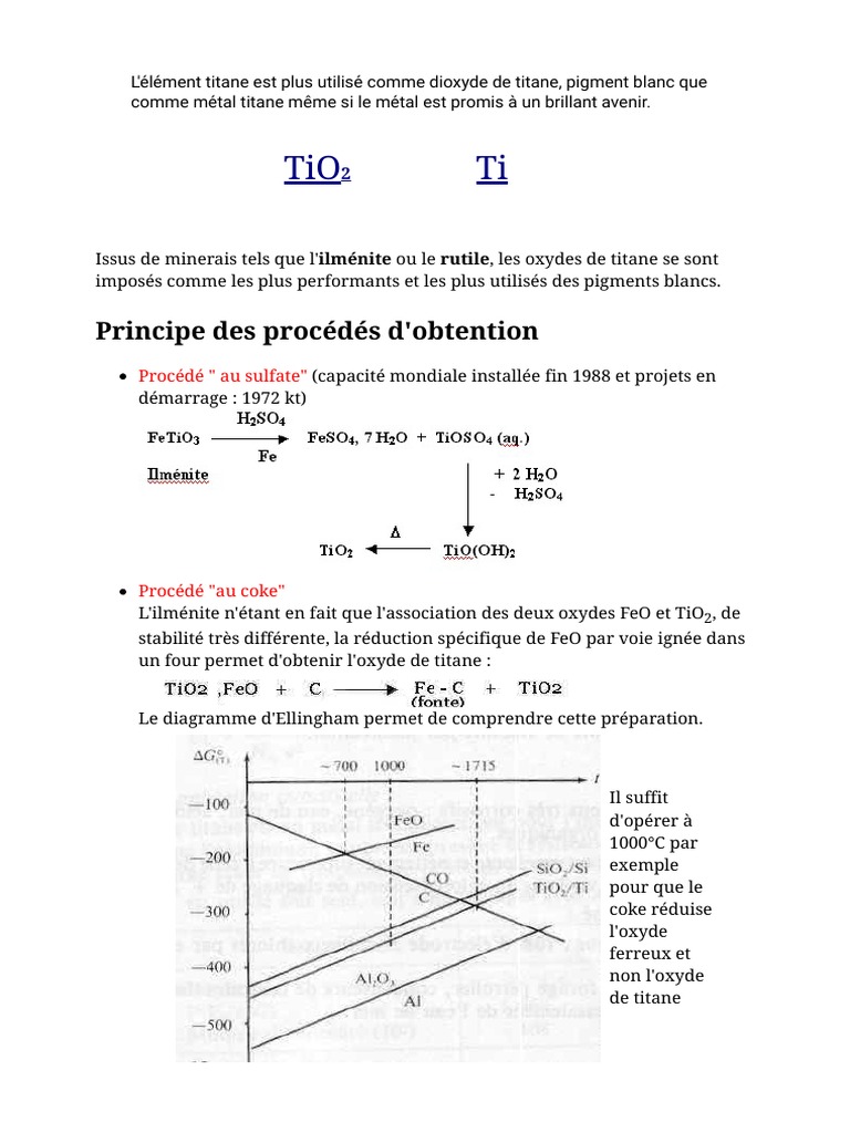 Procédés de fabrication du dioxyde de titane | PDF | Titane | Dioxyde ...