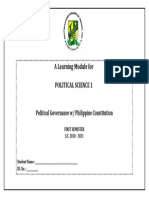 A Learning Module For Political Science 1: Political Governance W/ Philippine Constitution