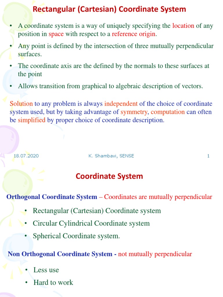 Mod1 1 Coordinate System Pdf Coordinate System Cartesian