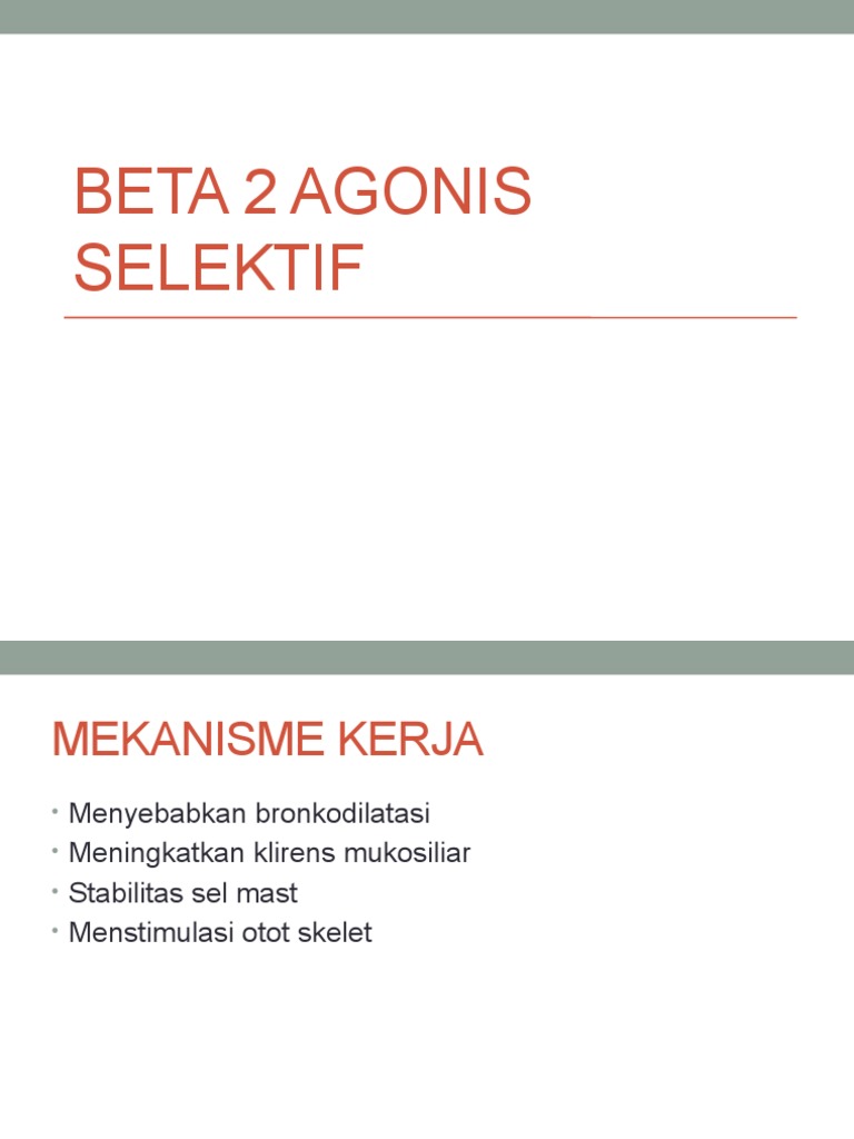 Obat Beta 2 Agonis untuk Asma | PDF