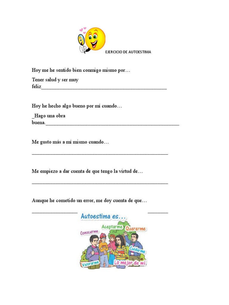 Ejercicios Prácticos de Autoestima | PDF | Relaciones personales ...