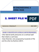 Foundation Engineering Ii CENG 4508: 2. Sheet Pile Walls