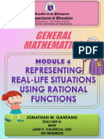 Grade 11 1st Quarter Module 4 Representing Real Life Situations Using Rational Functions