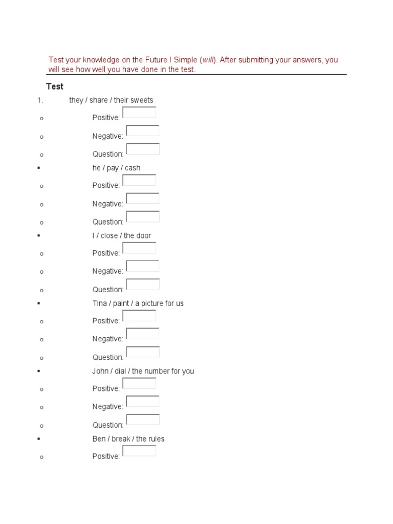 Test Your Knowledge On The Future I Simple (Will) - After Submitting ...