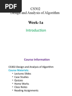 CS302 Design and Analysis of Algorithm: Week-1a