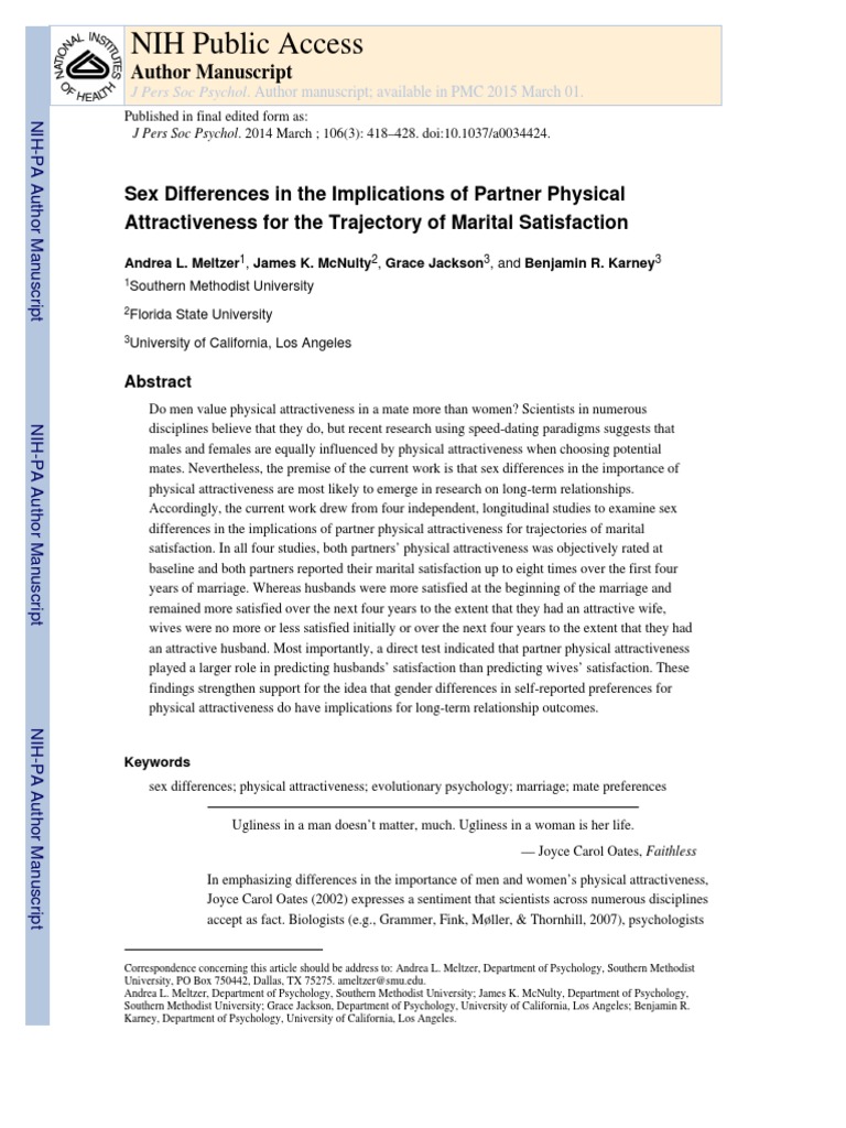 NIH Public Access | PDF | Physical Attractiveness | Sexual Dimorphism