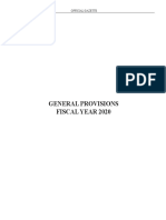 General Provisions Fiscal Year 2020: Official Gazette 583 January 6, 2020