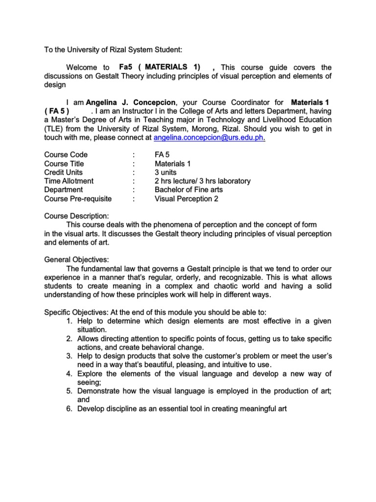 Prelim - Module - Materials 1 - Angie | PDF | Color | Perception