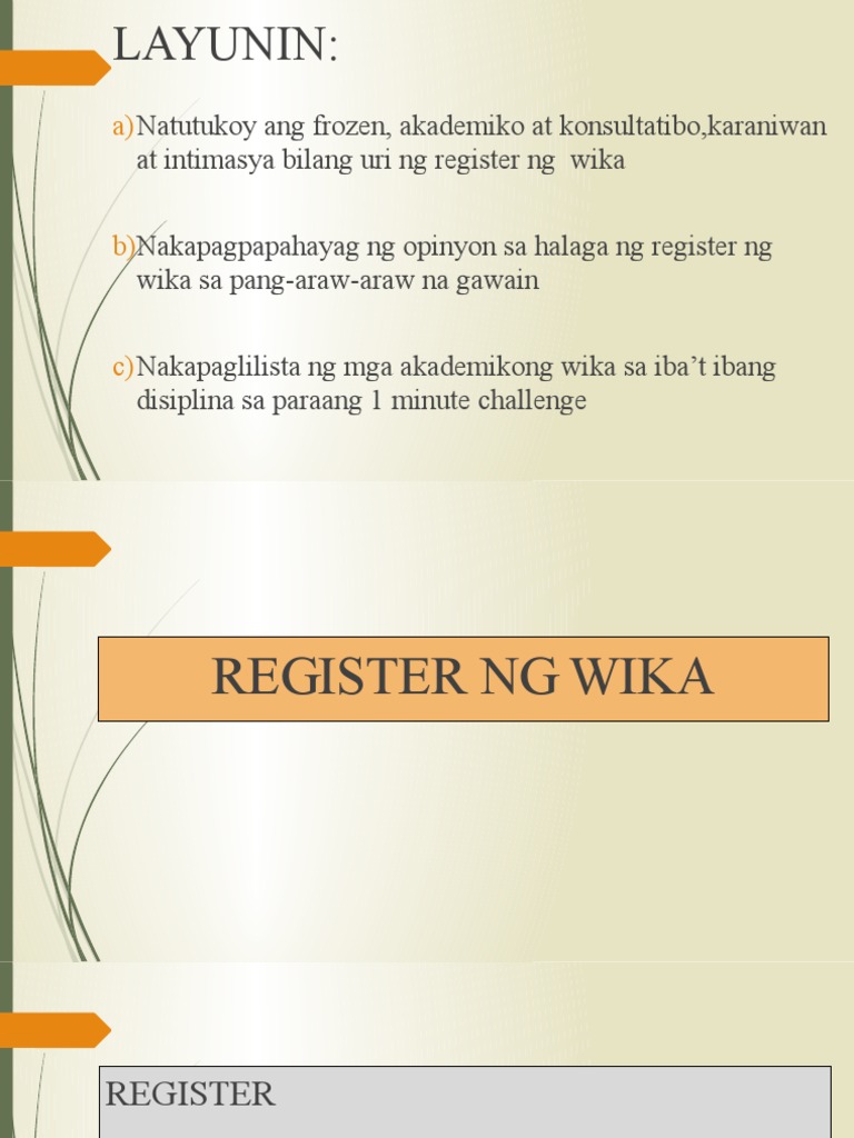 Register NG Wika | PDF