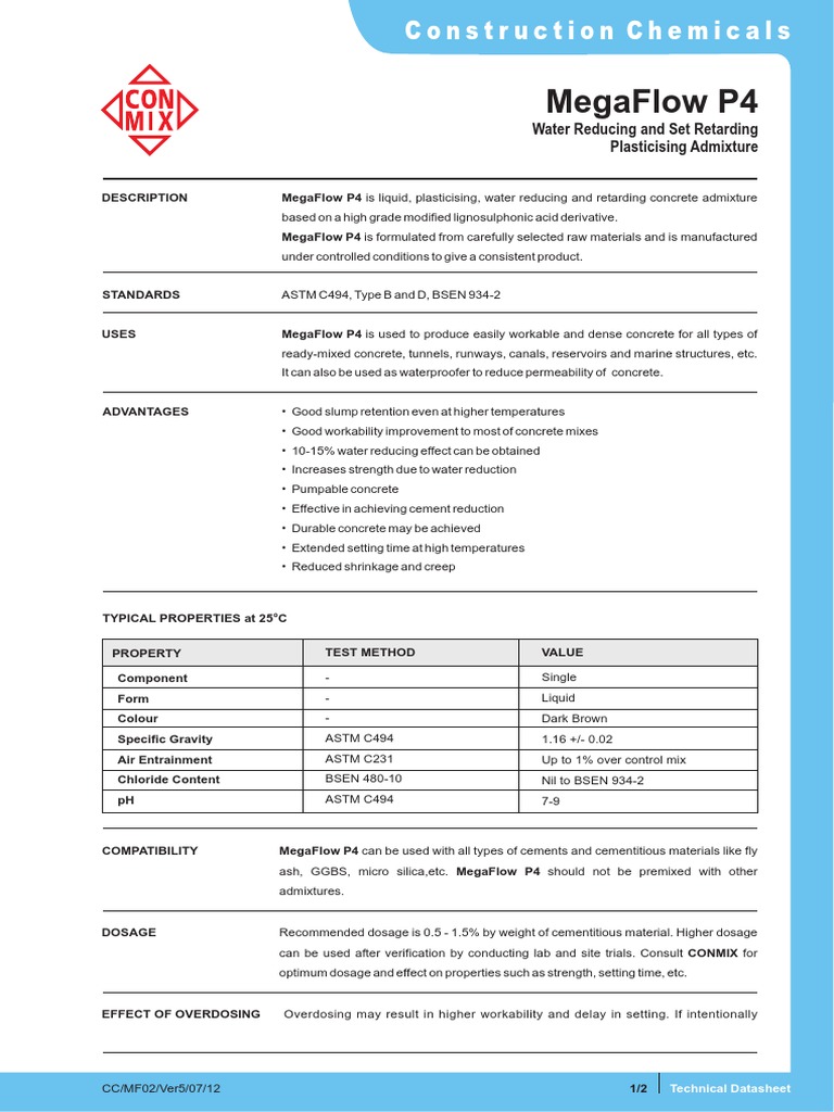 A Comprehensive Guide to MegaFlow P4, a Water Reducing and Set