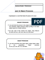Subject & Object Pronouns: Grammar-Guide + Worksheet