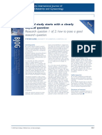 A Good Study Starts With A Clearly Defined Question Research Question 1 of 2: How To Pose A Good Research Question